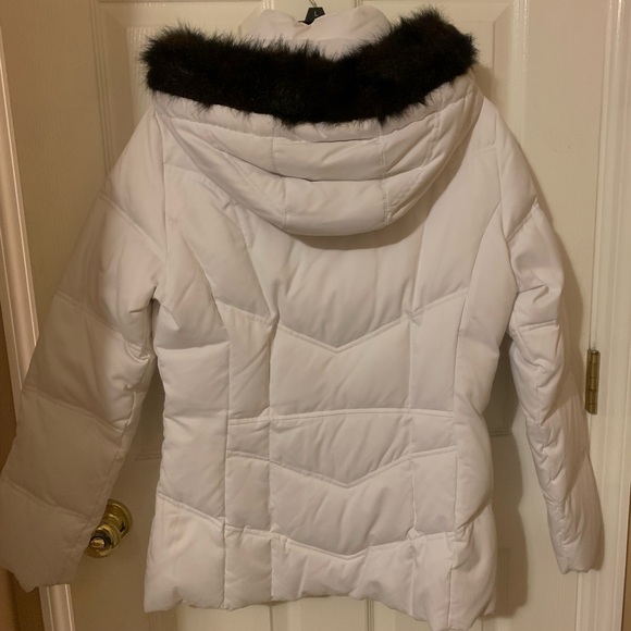 Calvin Klein Duck Down Faux Fur Coat - Picture 4 of 10